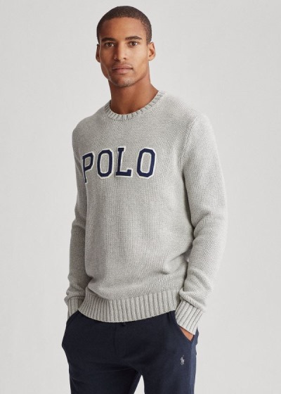 Sueter Polo Ralph Lauren Hombre Grises - Logo Crewneck - SQJYC8702